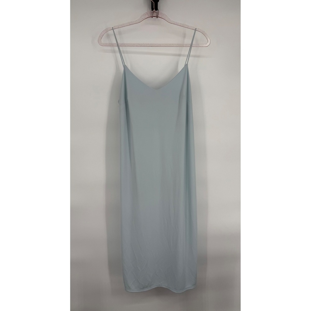 Express Powder Blue Slip Dress Light Blue Spaghetti Strap Casual‎ Midi Sz L